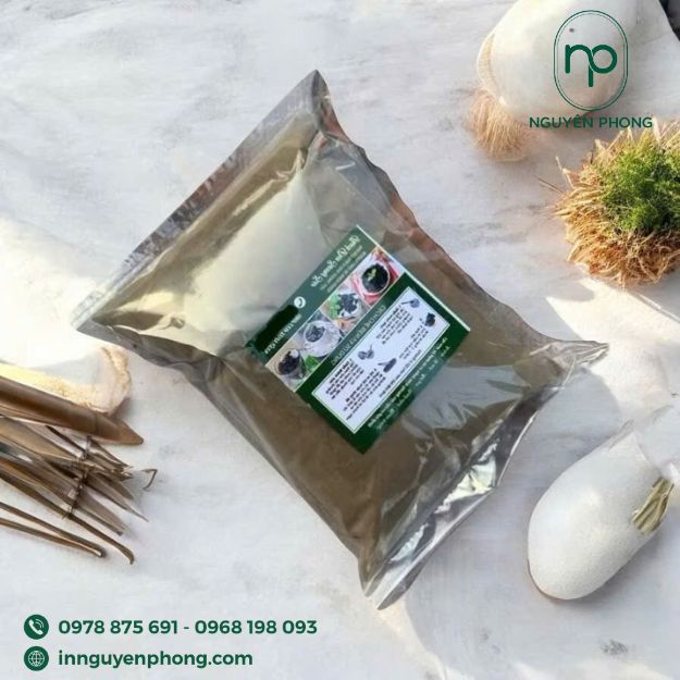 in tem dán bột thạch đen cho túi zip